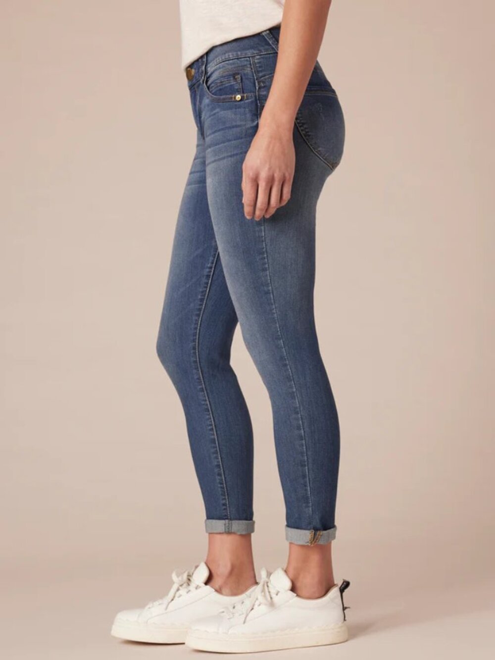 Democracy "Ab"solution® Blue Denim Petite Ankle Skimmer  8P NWOT - Picture 2 of 8